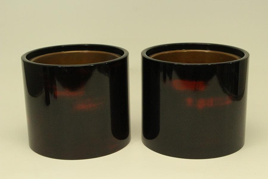 漆塗り 手炙り 火鉢 一対 美品(ZE480)