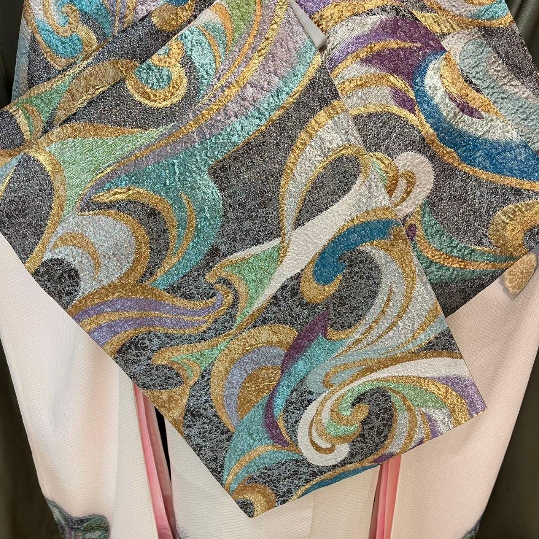 振袖フルセット(7点)・成人式・総絞り・エンボス加工・胴裏正絹・正絹・逸品