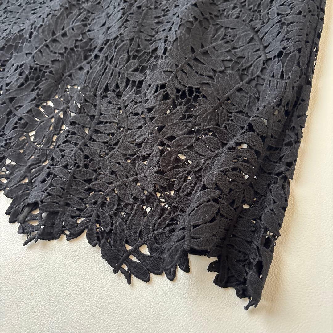 美品♡レジャ leja ドレス リーフレースカラー セットアップ ブラック M