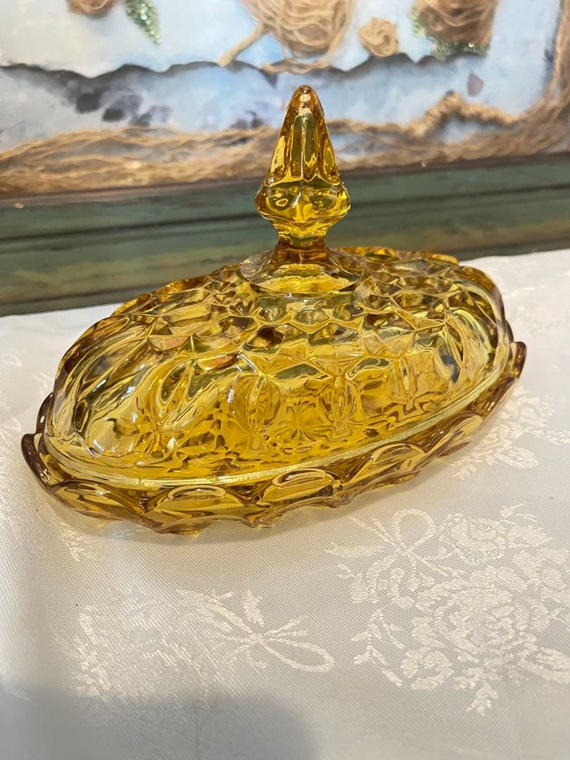 【ヴィンテージ】Anchor Hocking アンバーガラス