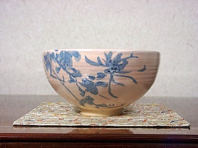 京焼・清水焼　平安菰軒 作　茶碗　絵付 平井楳仙画　無傷　共箱　保証。