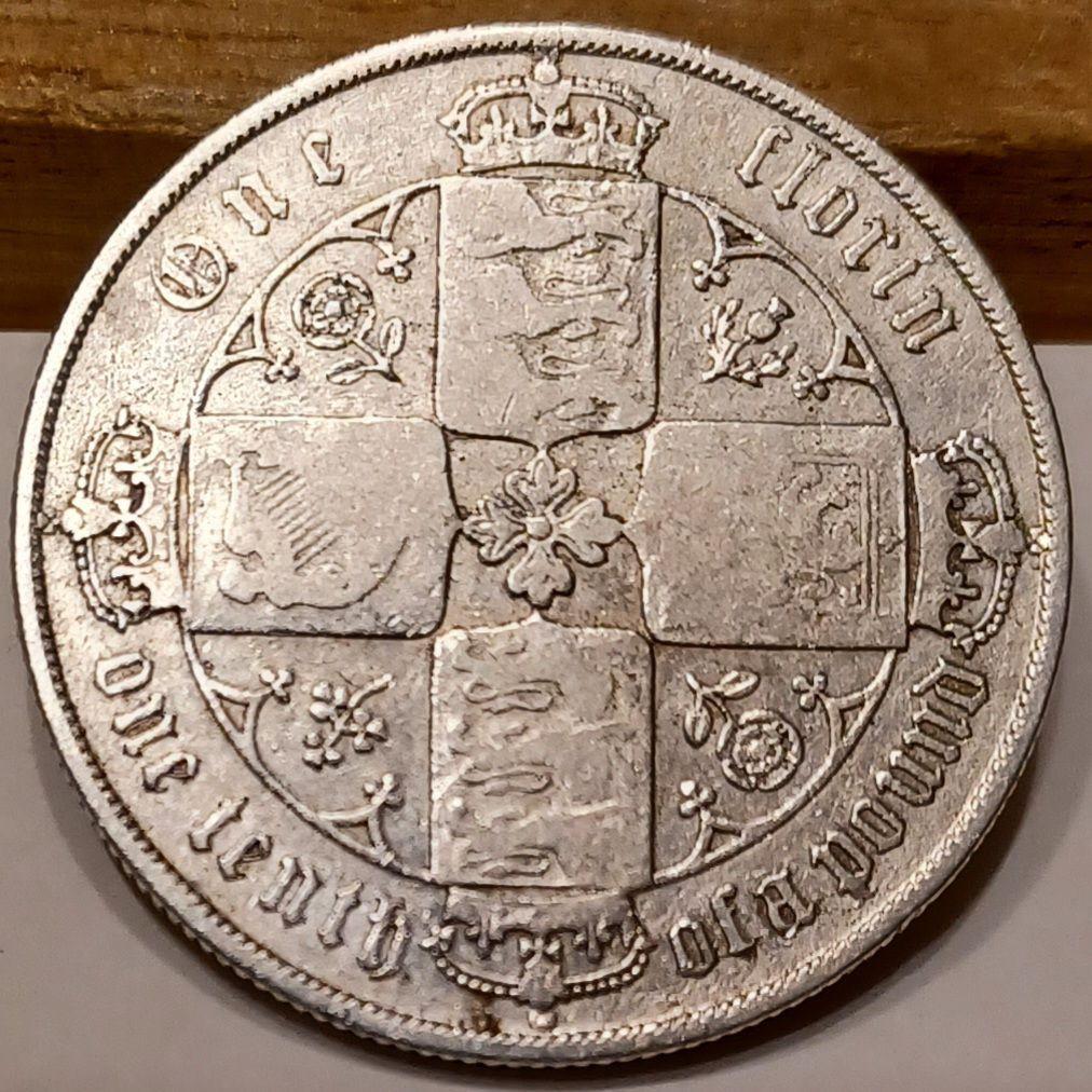 【1879年(147年前)】イギリス ゴシックフローリン銀貨 銀品位(.925)