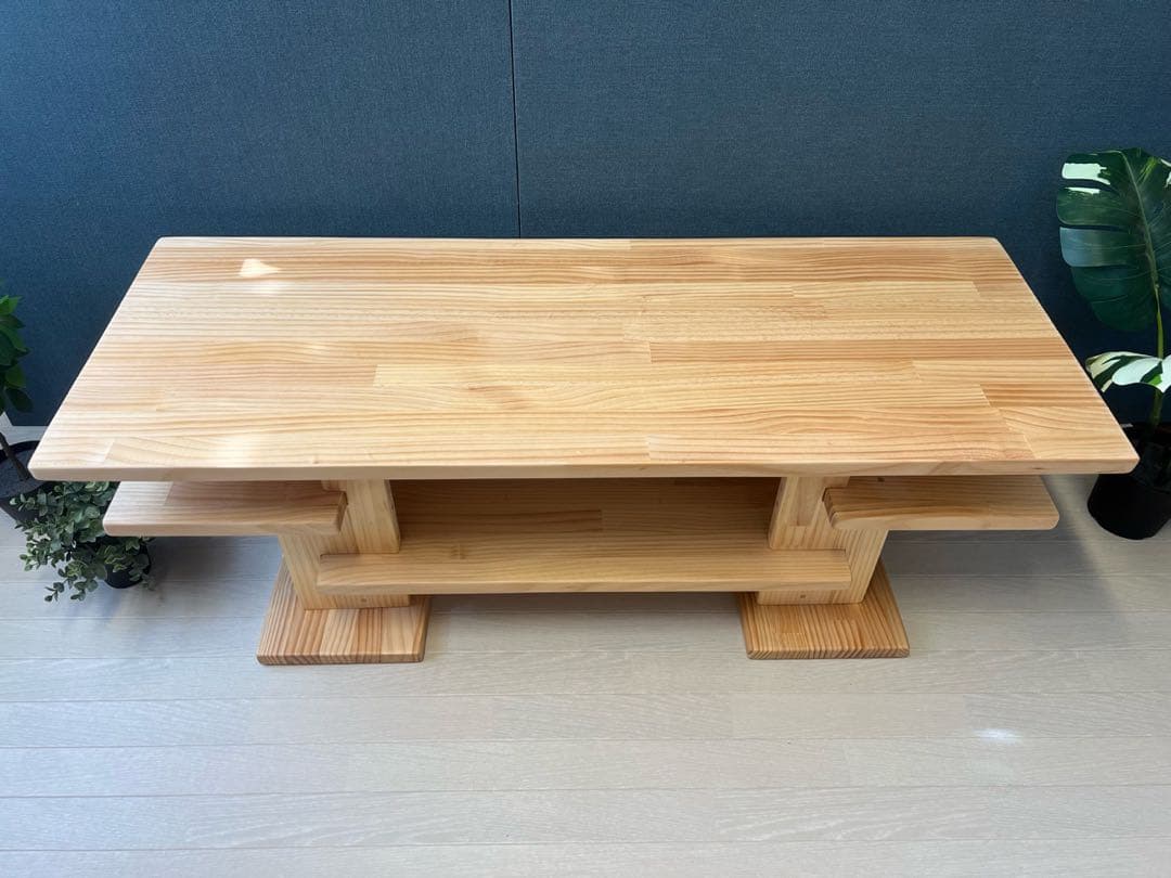 【在庫整理】 ローテーブル 木組みたっぷり収納 120cm 45cm パイン