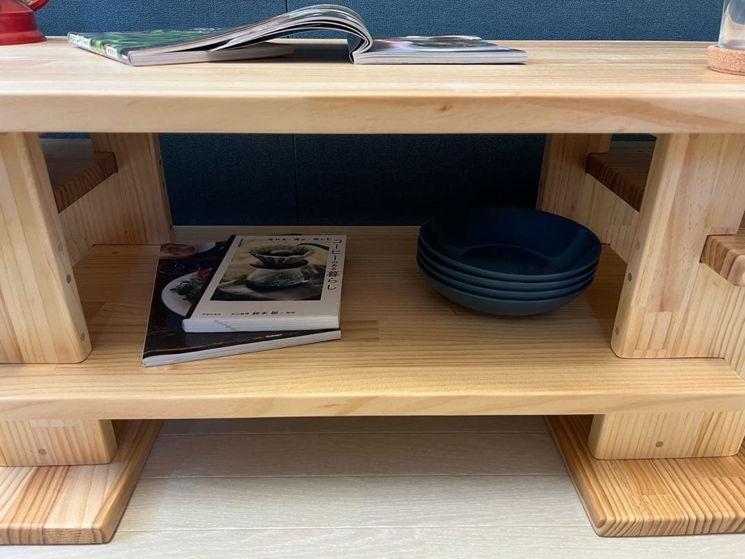 【在庫整理】 ローテーブル 木組みたっぷり収納 120cm 45cm パイン