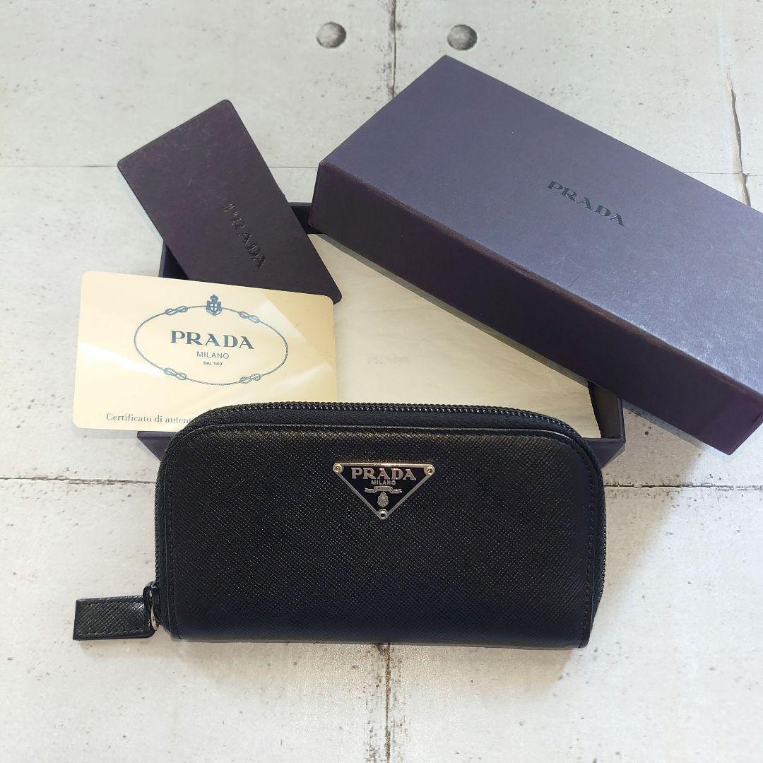 PRADA プラダ キーケース ラウンドファスナー サフィアーノレザー