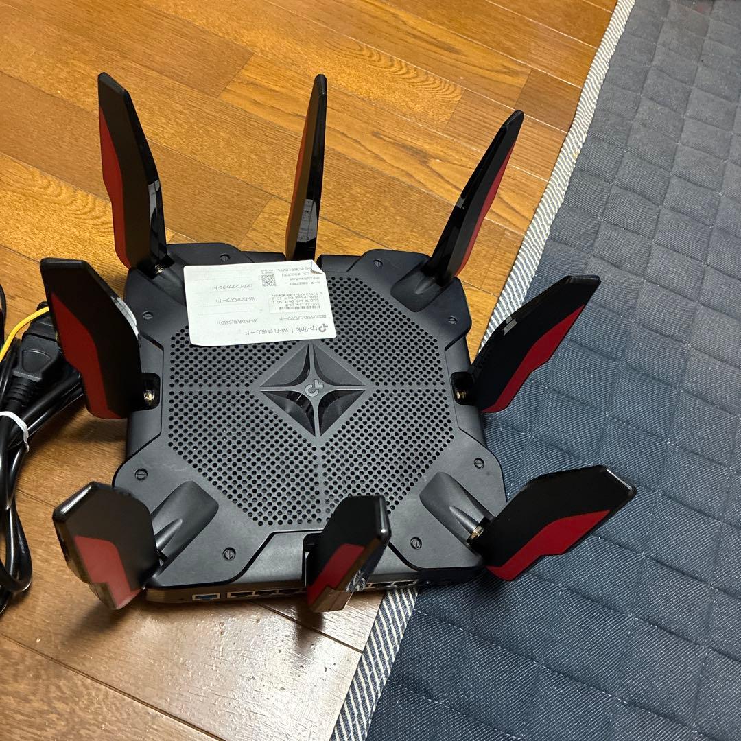 無線LANルーター 黒/赤 8本アンテナ