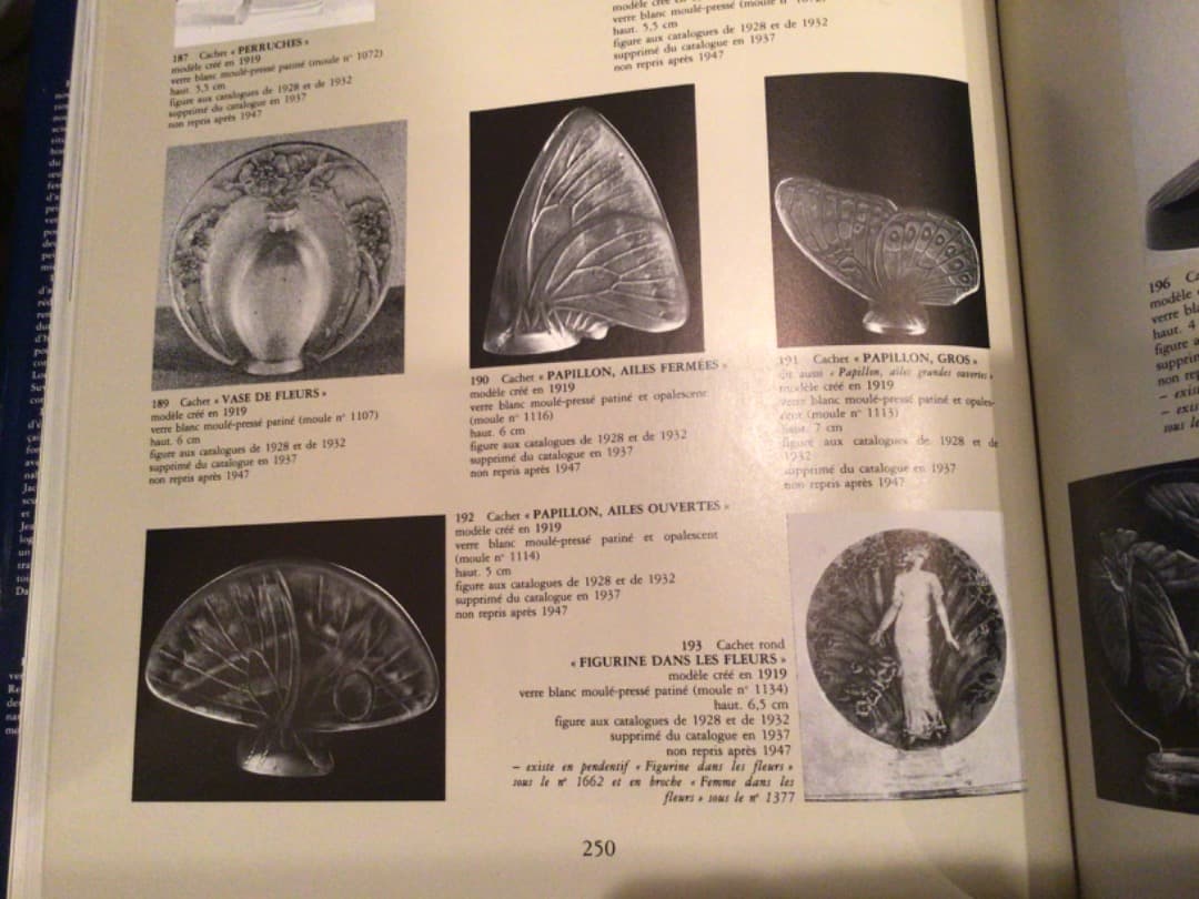 ルネ・ラリック　「カシェ」PAPILLON. 1919年のモデル　超美品