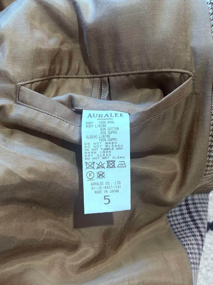 AURALEE オーラリー　WOOL SERGE CHECK ブルゾン
