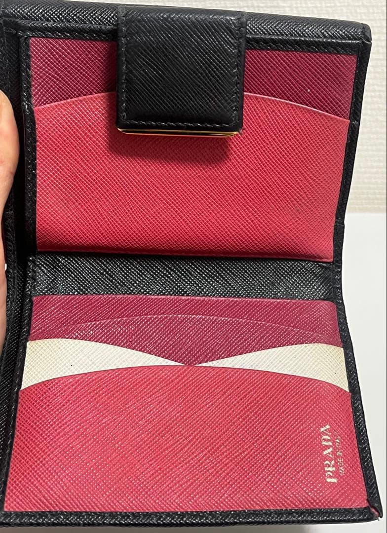 PRADA サフィアーノ　マルチカラー　二つ折り財布