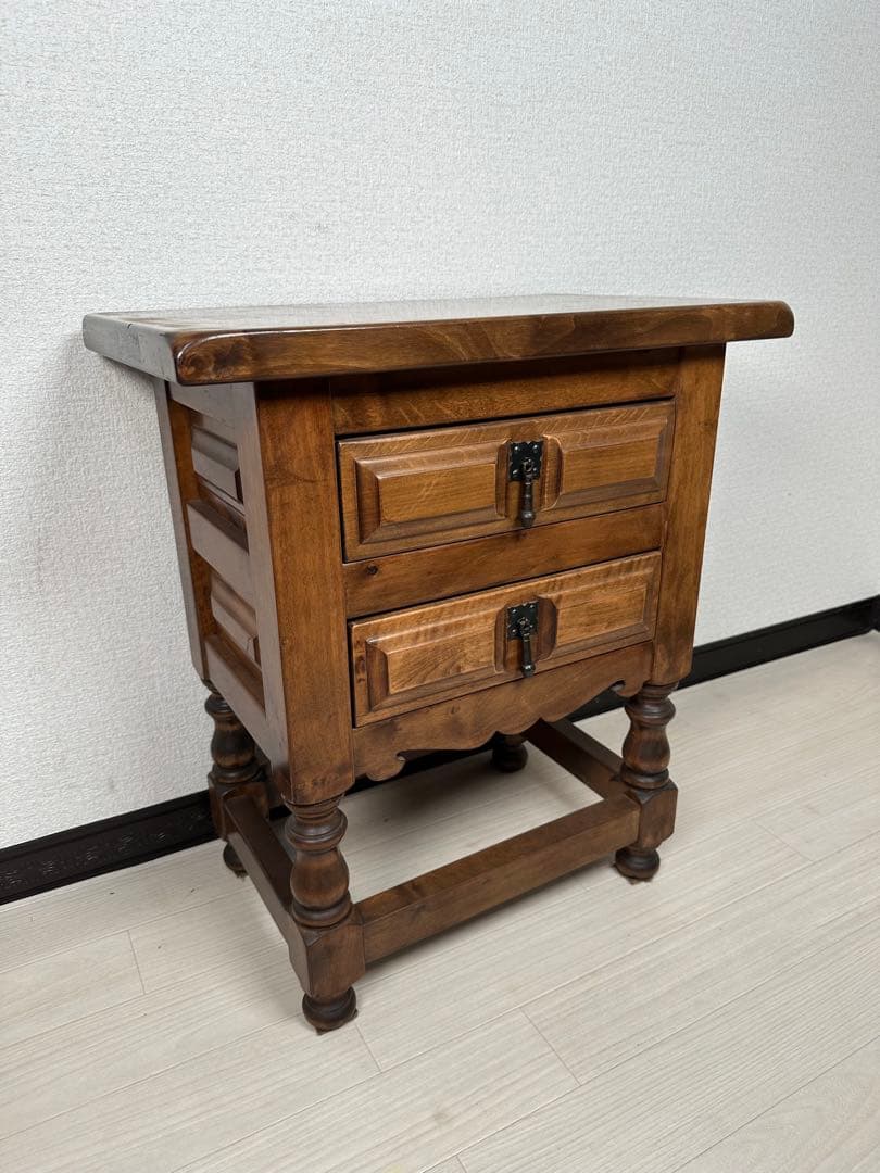カントリースタイル 木製 サイドテーブル ベッドサイド チェスト ※i4※