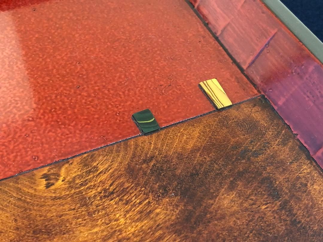 《R》伝統工芸 讃岐彫盆 四方盆 隅切 在銘 刳抜 共箱　250707E1