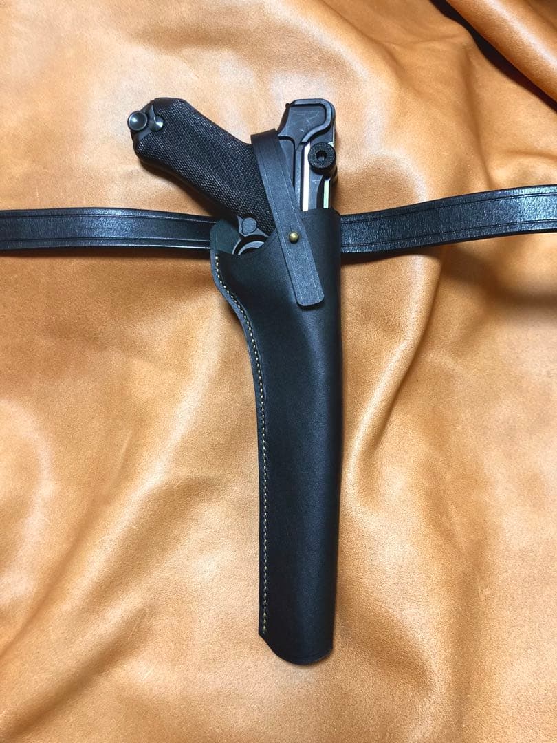 ルガーP08 8インチ用 右利きレザーホルスター No.593