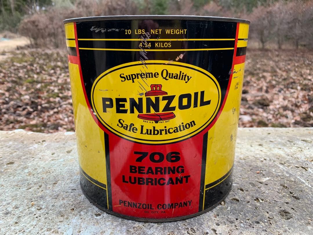 ビンテージオイル缶 Pennzoil 706 ベアリング潤滑剤 10 lbs