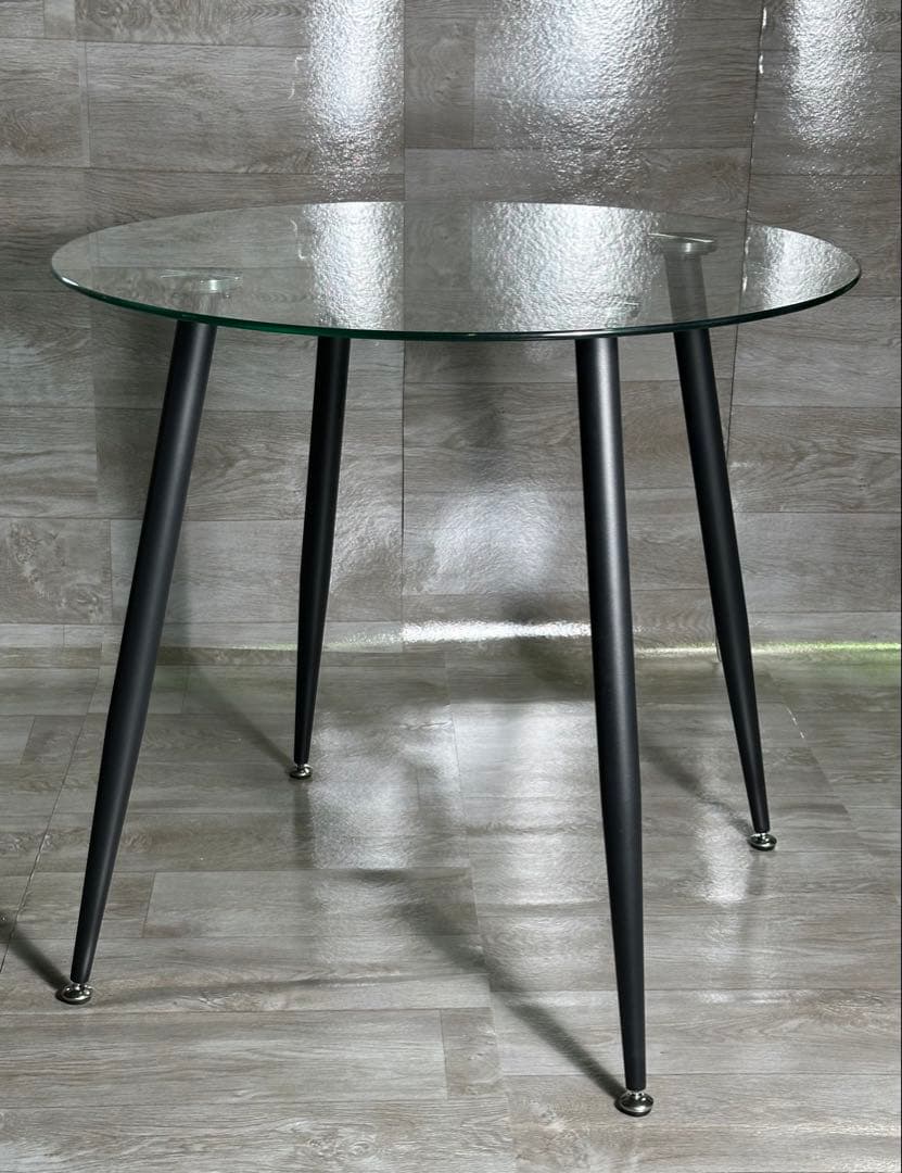 丸テーブル オシャレ 強化ガラス テーブル ラクラク組立 新品 未使用品