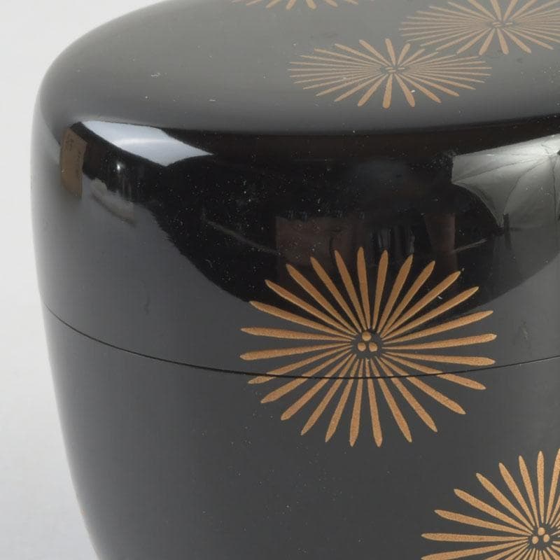 茶道具　中村湖彩作　朝顔蒔絵　中棗　共布共箱　V　9288