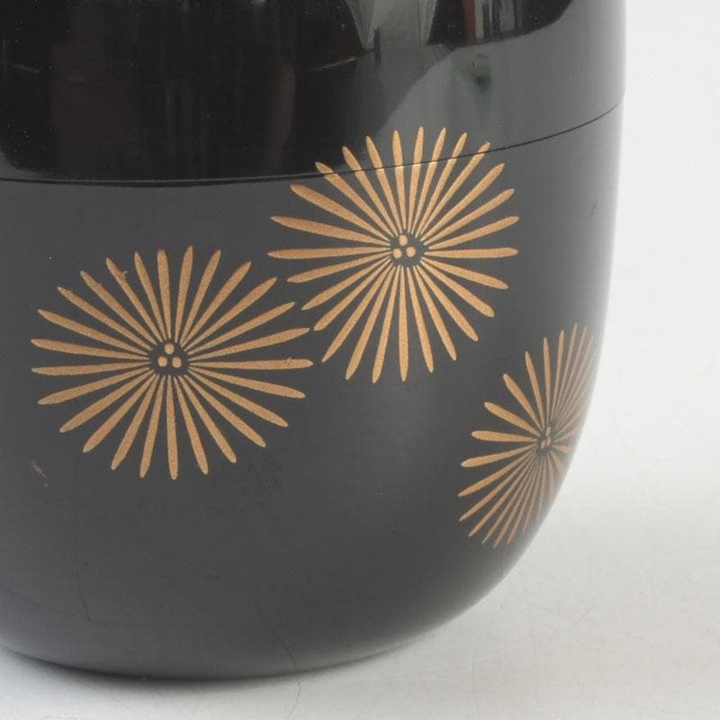 茶道具　中村湖彩作　朝顔蒔絵　中棗　共布共箱　V　9288