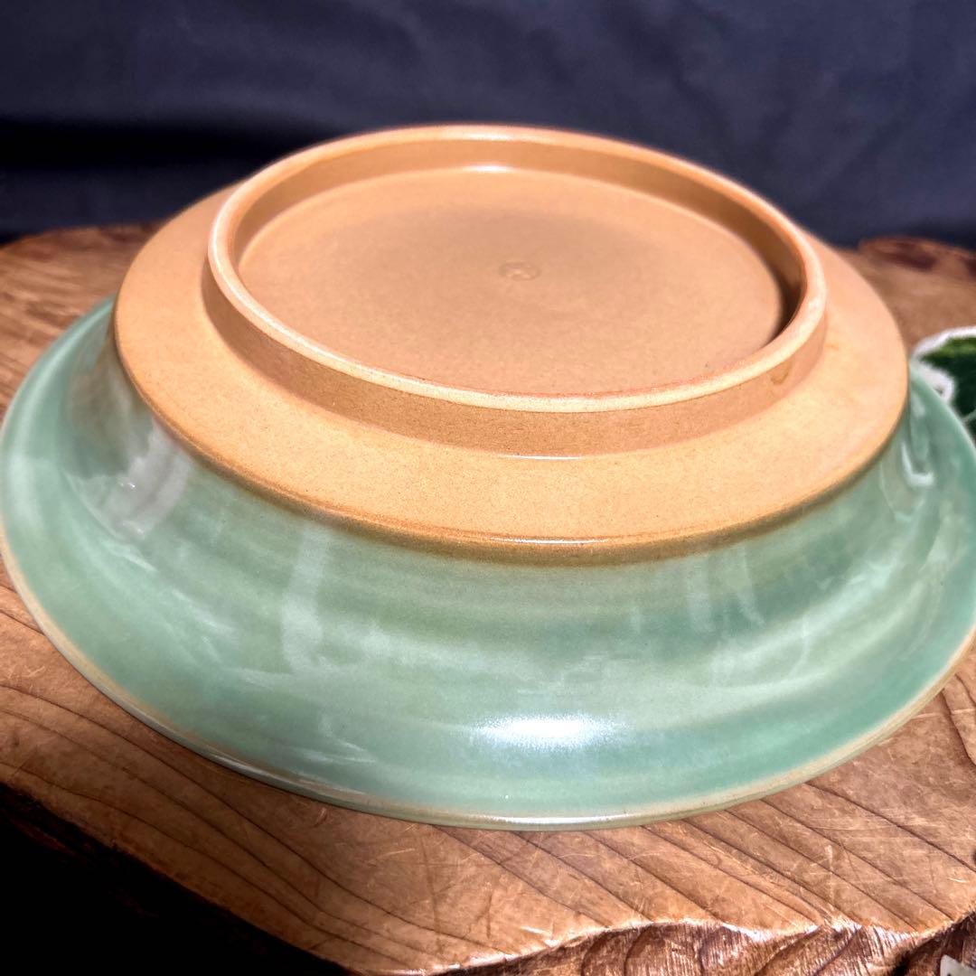 未使用　清水焼　京焼 土渕陶葊　陶あん　陶葊窯 絵付け　金彩　紫陽花　大皿　絵皿