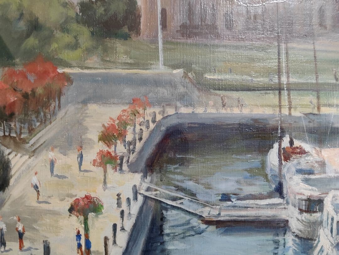 油彩画 進藤守彦 カナダ、ブリティッシュ・コロンビア州州会議事堂