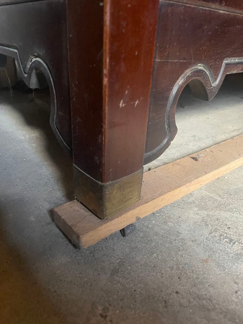 ビンテージ　木製　ガラスキャビネット