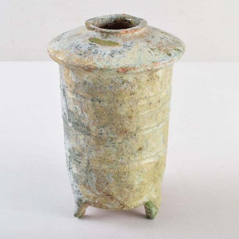 中国　漢緑釉　銀化　穀物倉　C　9229