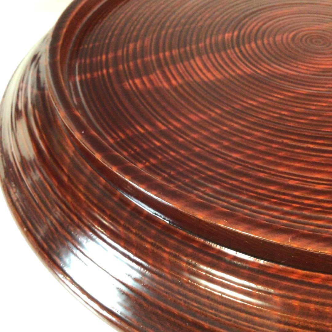 Ｐ２３７　丸盆　『岡本漆専堂』『溜塗』『即中斎好』『呂久呂目盆』　共箱　菓子器