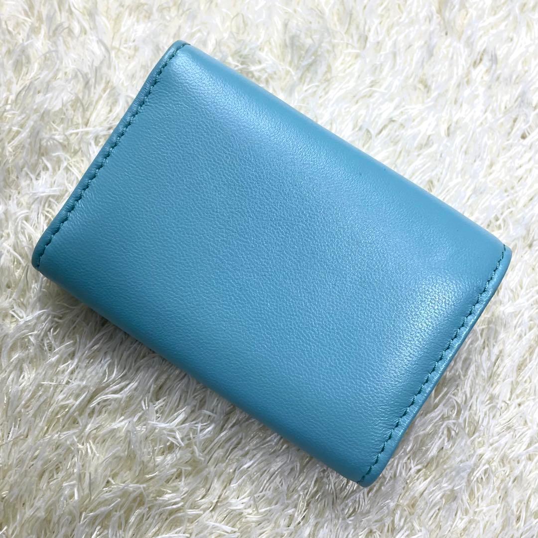 未使用に近い ヴィヴィアンウエストウッド 折財布 ブルー 三つ折り財布 レター