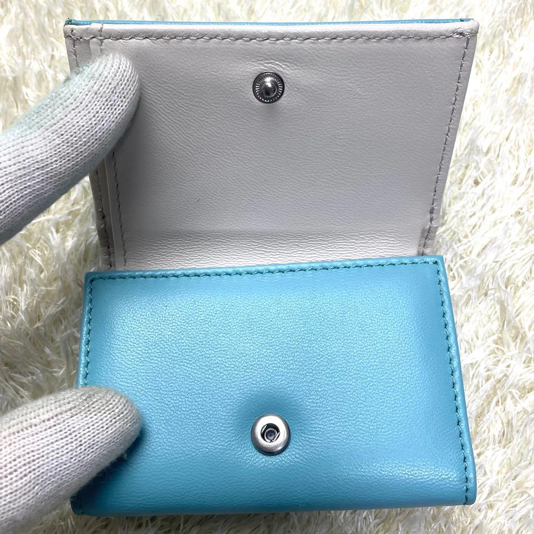 未使用に近い ヴィヴィアンウエストウッド 折財布 ブルー 三つ折り財布 レター