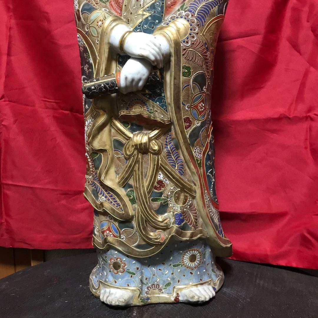 開運‼️古美術 骨董品 工芸品 九谷焼 ‼️縁起置物 ♣大型観音立像 守護仏♣