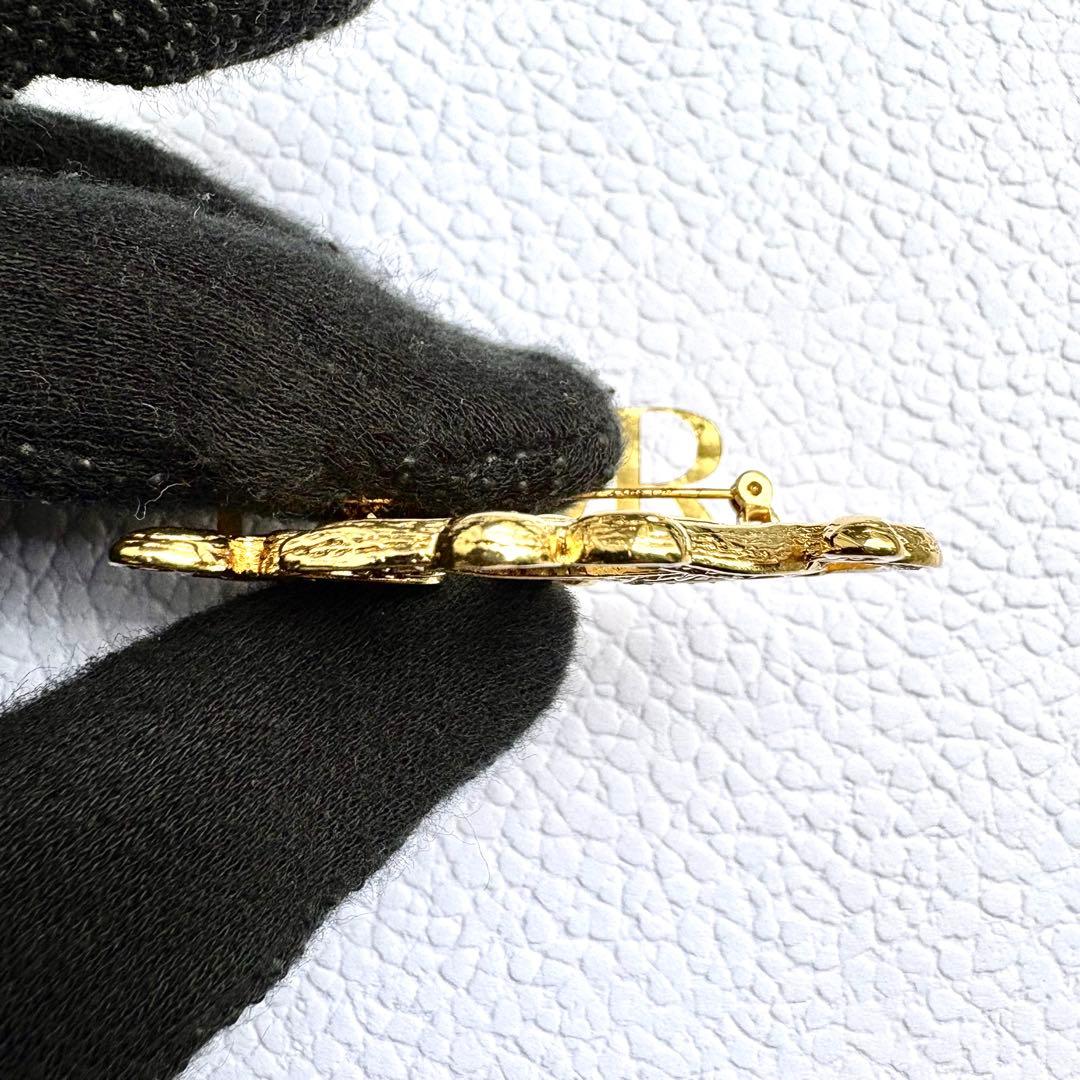 極美品✨ディオール ブローチ エンブレム ラインストーン ヴィンテージ