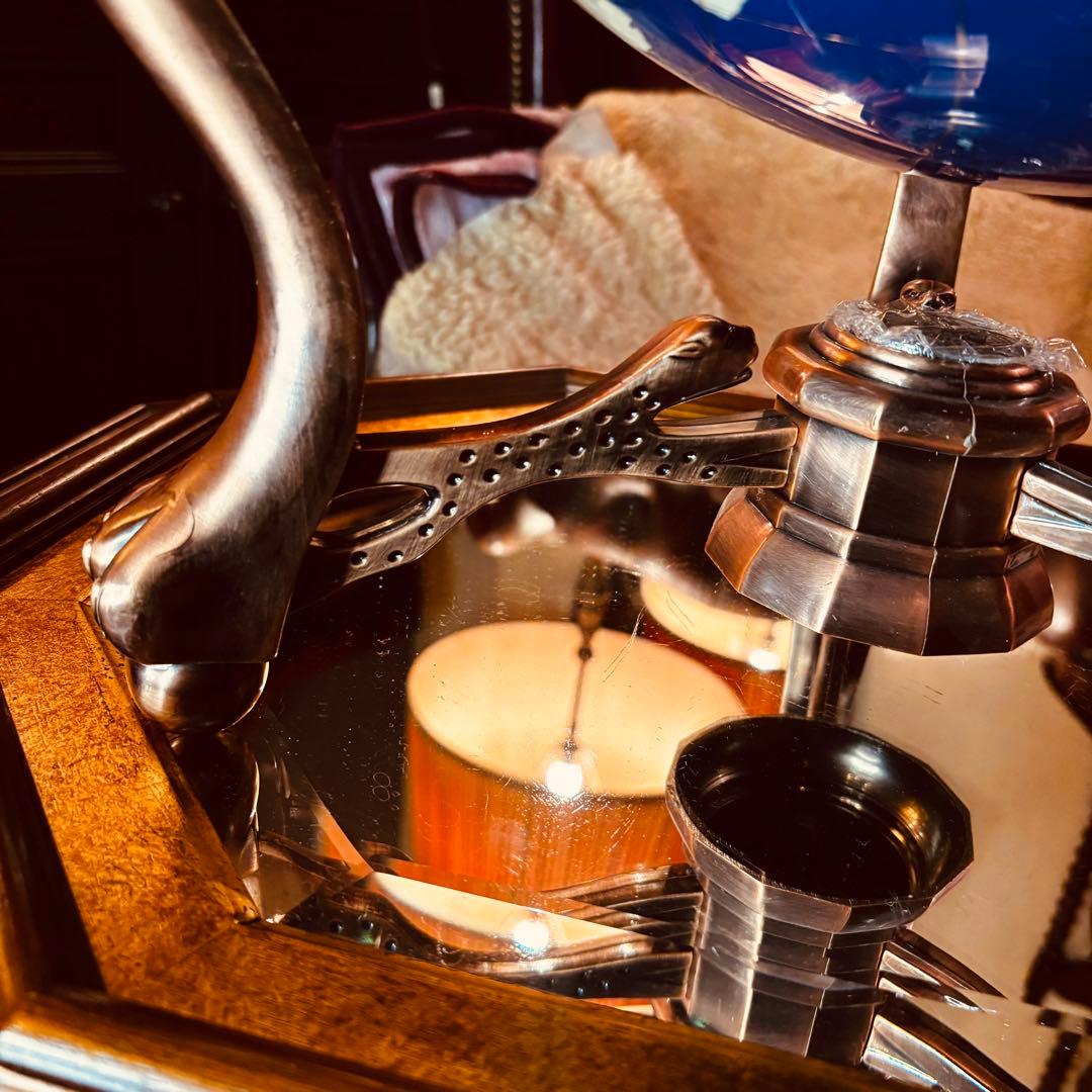 湯布院アンティーク ラピスラズリ 天然石 ジェムストーングローブ 地球儀コンパス