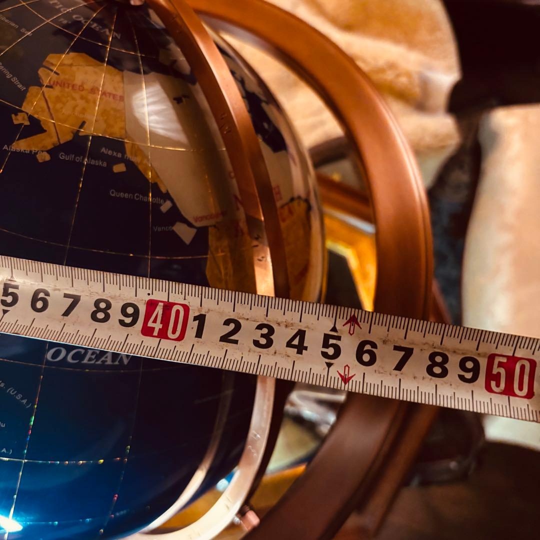 湯布院アンティーク ラピスラズリ 天然石 ジェムストーングローブ 地球儀コンパス