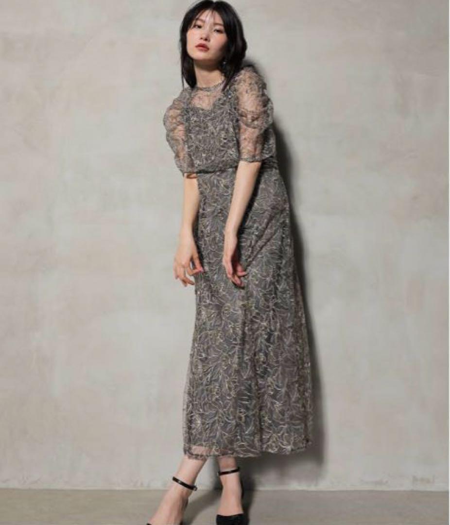 花柄刺繍 レースボレロ キャミワンピース ２点セット