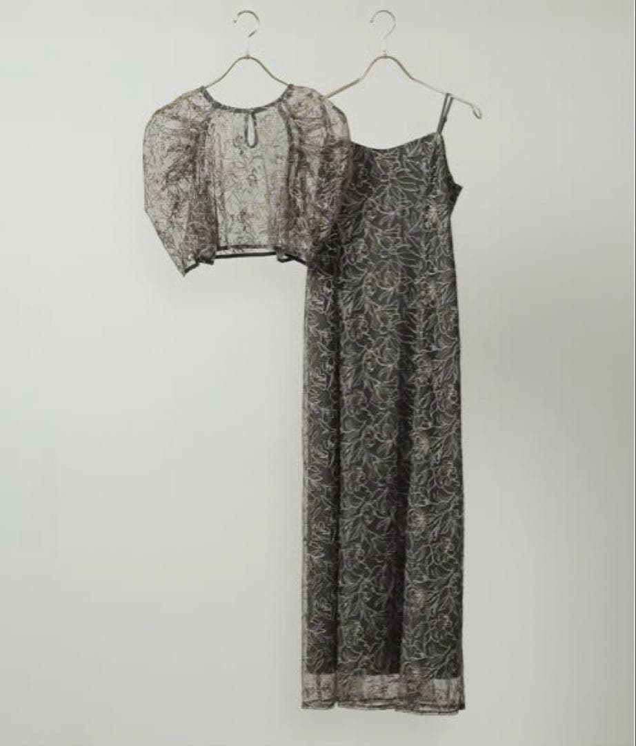 花柄刺繍 レースボレロ キャミワンピース ２点セット