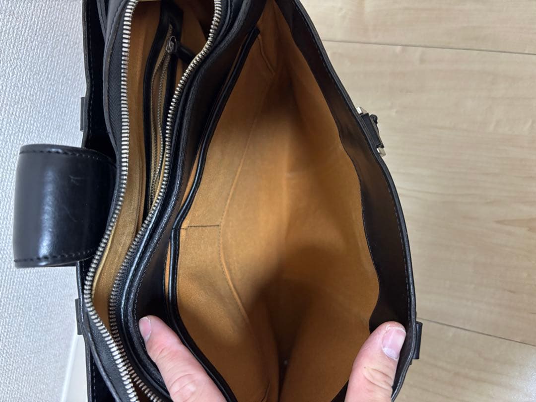 万双　ブライドル　シングル天ファスナー　黒　ブリーフケース　ビジネスバッグ