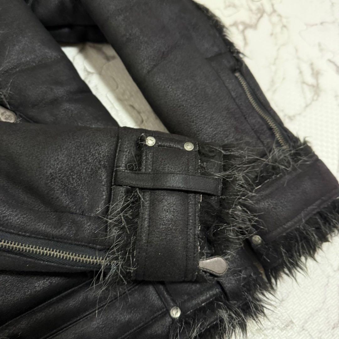 BURNING SHO ecoleather fur jacket ボアy2k