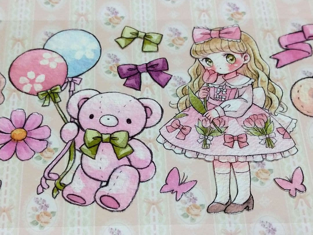 J514＃春之小熊(PET)能猫日记切り売り海外人物マステ女の子