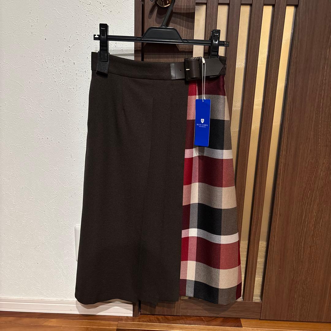 さしこ ウールライクツイルパーシャルチェックスカート