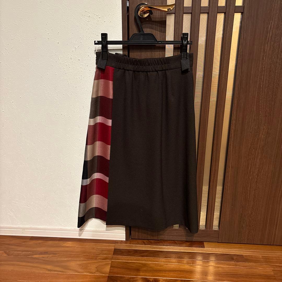 さしこ ウールライクツイルパーシャルチェックスカート