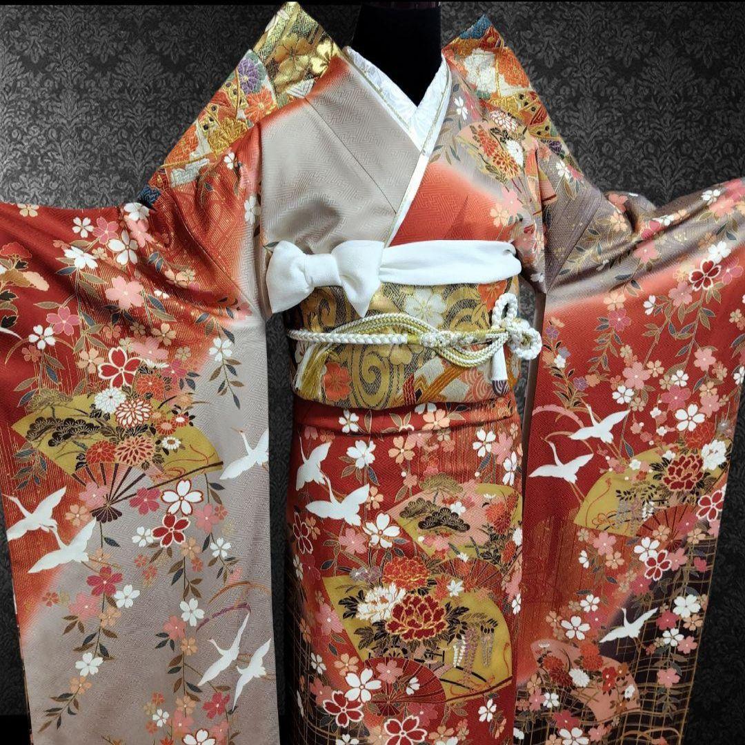 ☆さと☆SALE中☆振袖フルセット(7点)・金彩加工・金駒刺繍・共八掛