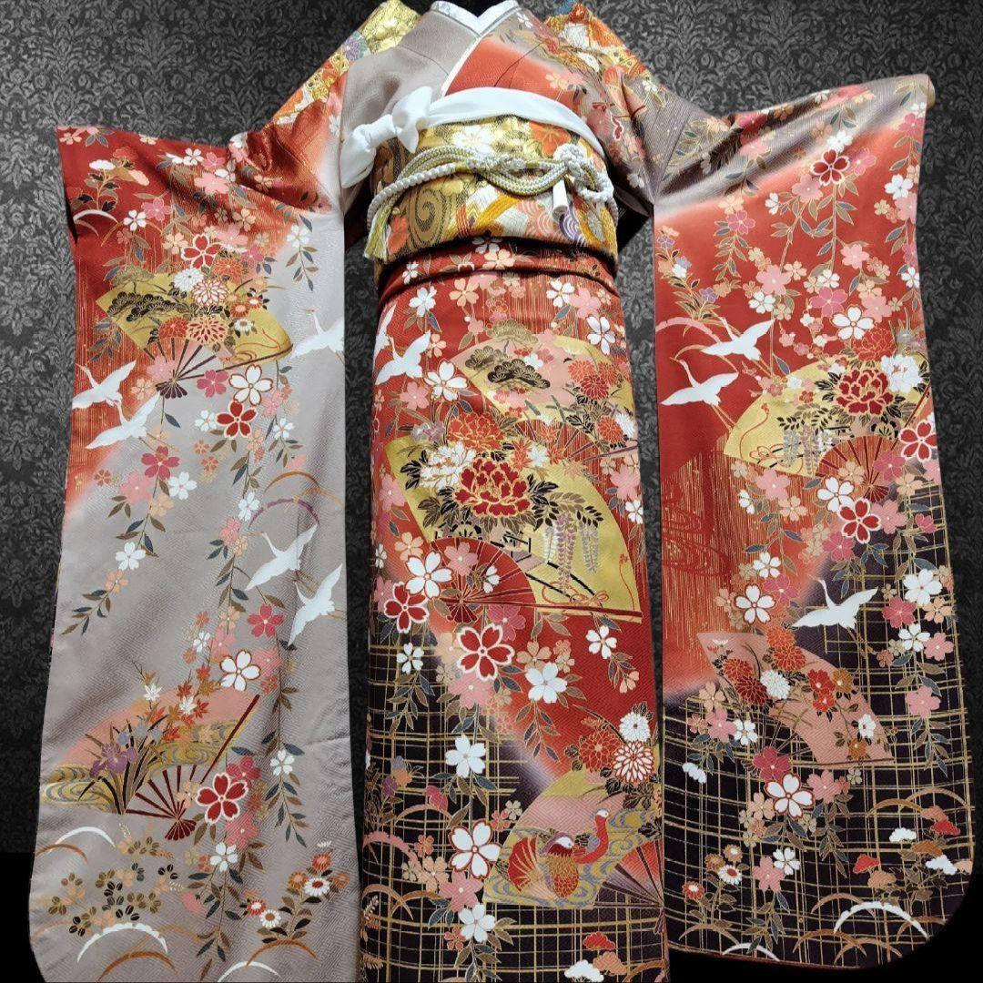 ☆さと☆SALE中☆振袖フルセット(7点)・金彩加工・金駒刺繍・共八掛