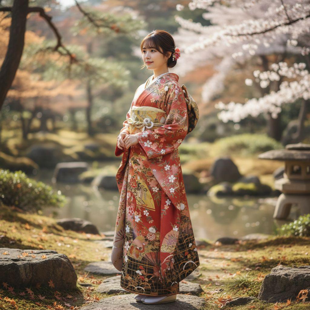 ☆さと☆SALE中☆振袖フルセット(7点)・金彩加工・金駒刺繍・共八掛