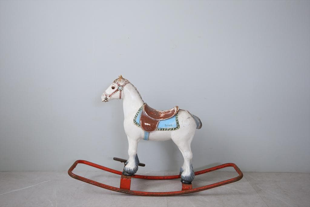 英国アンティークTriang製ロッキングホース/木馬/乗り物オブジェ(92-67