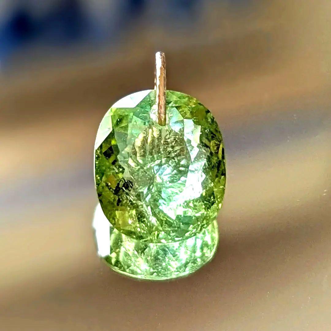 ♢N♢K18 グリーントルマリン 5.08ct ネックレスチャーム トップ