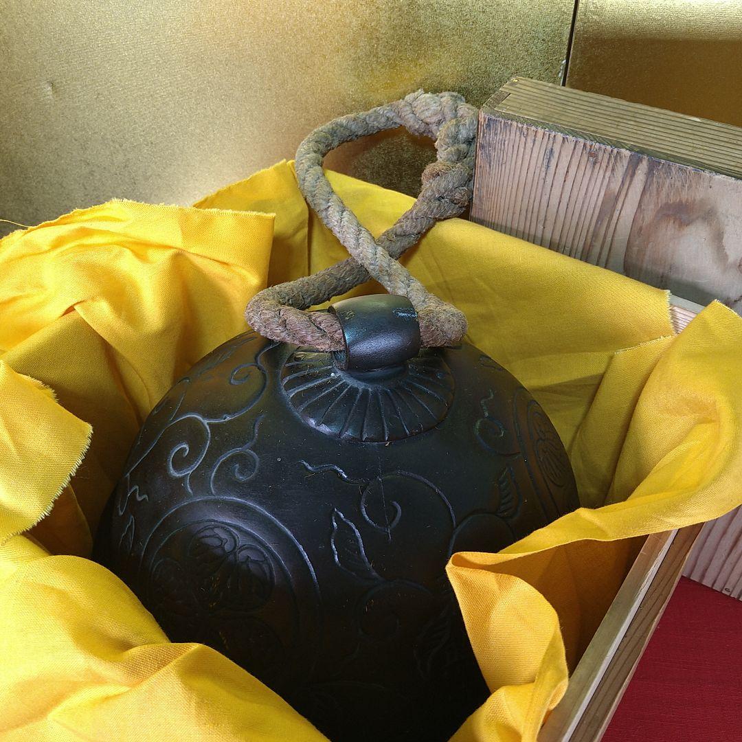 けんちゃん東照宮鈴徳川三つ葉葵古銅大鈴常雲作木箱入元禄元年五月吉日仏教美術
