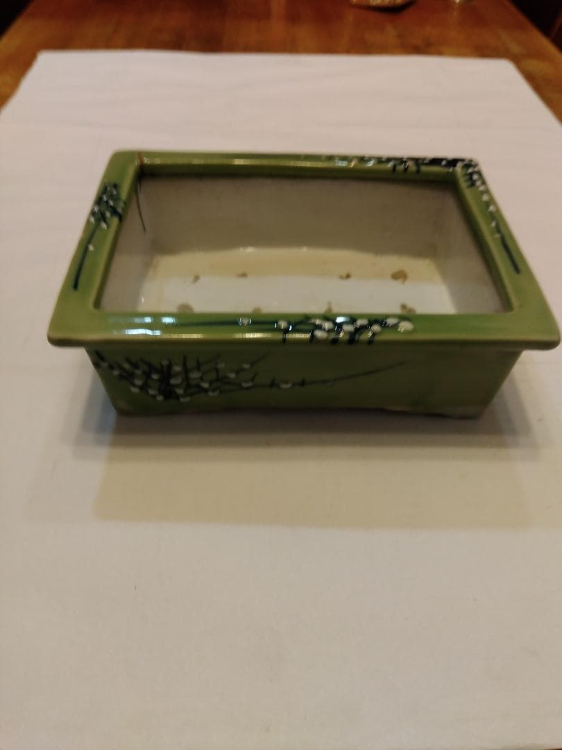 大幅値下げ、アンティーク　レトロ水盤花活け　角皿足付き