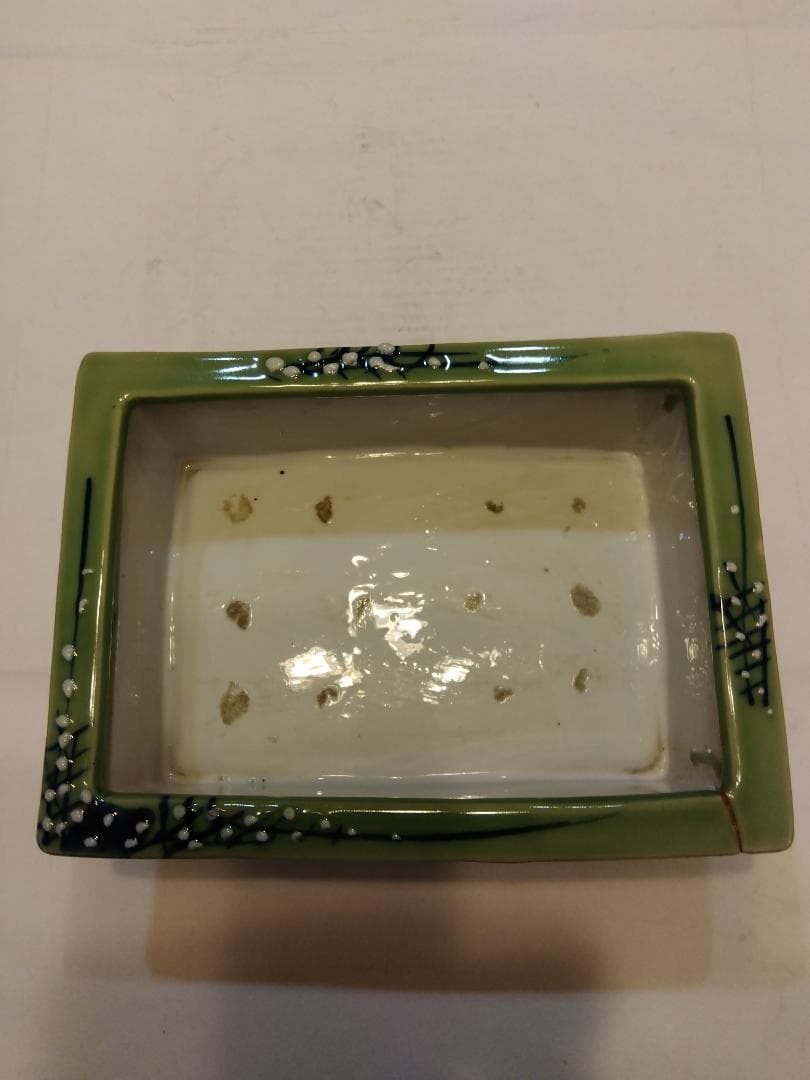 大幅値下げ、アンティーク　レトロ水盤花活け　角皿足付き