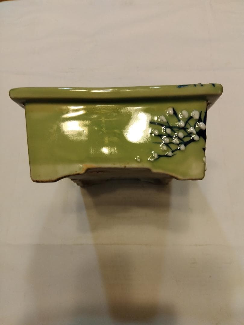 大幅値下げ、アンティーク　レトロ水盤花活け　角皿足付き