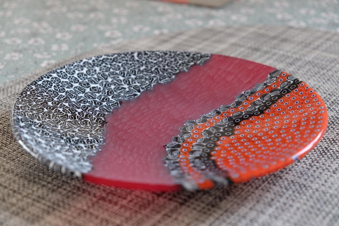 ベネチアングラス ミルフィオリ プレート ムリーニ ガラス 江波冨士子 田子美紀