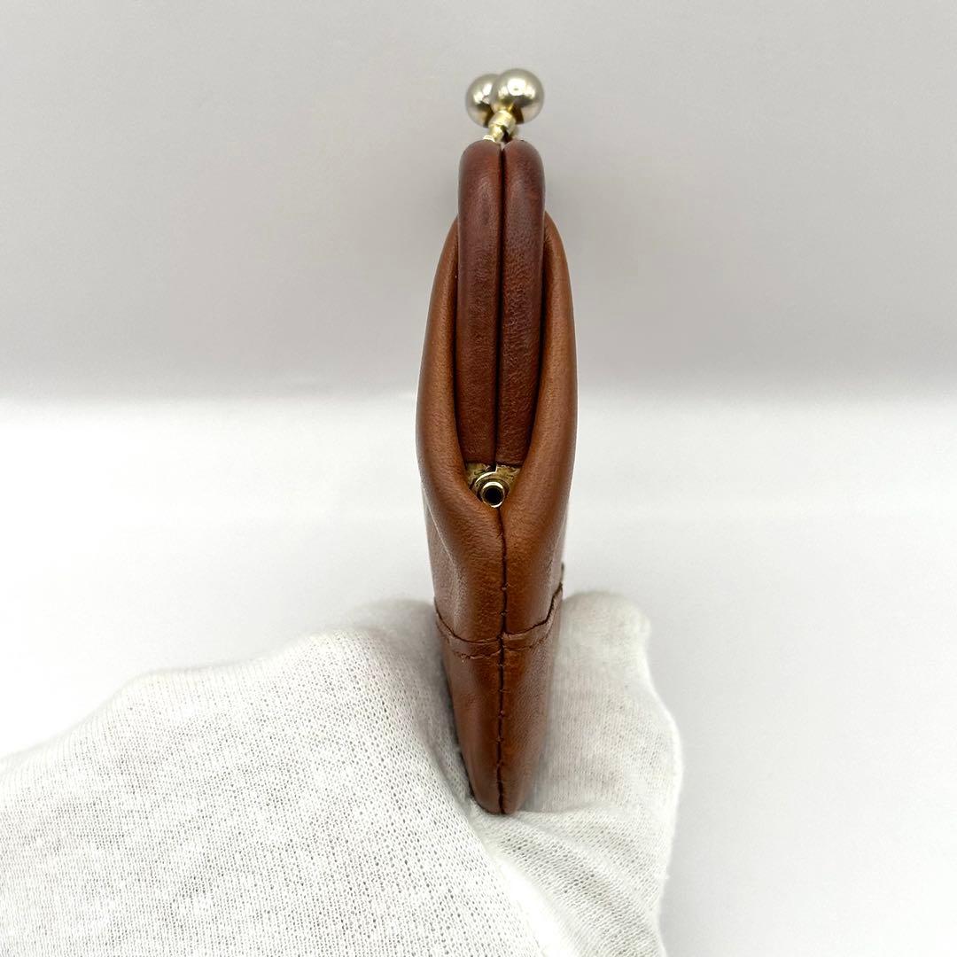 オールドコーチ ケース レザー がま口 ブラウン