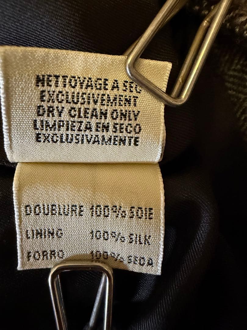 エルメス HERMES チャコールグレー ヘリンボーン タイトスカート38サイズ